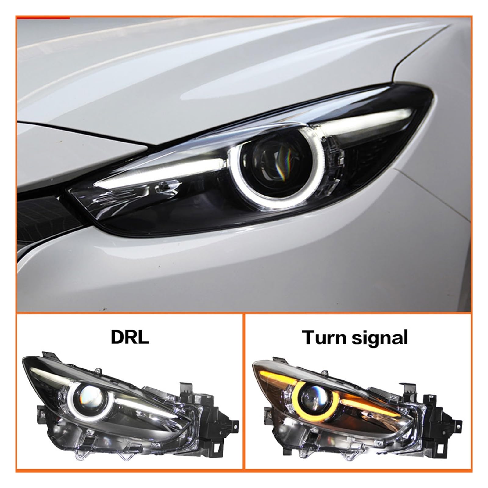 Car Headlights, Compatible for Mazda 3 Axela 2017-2019 LED